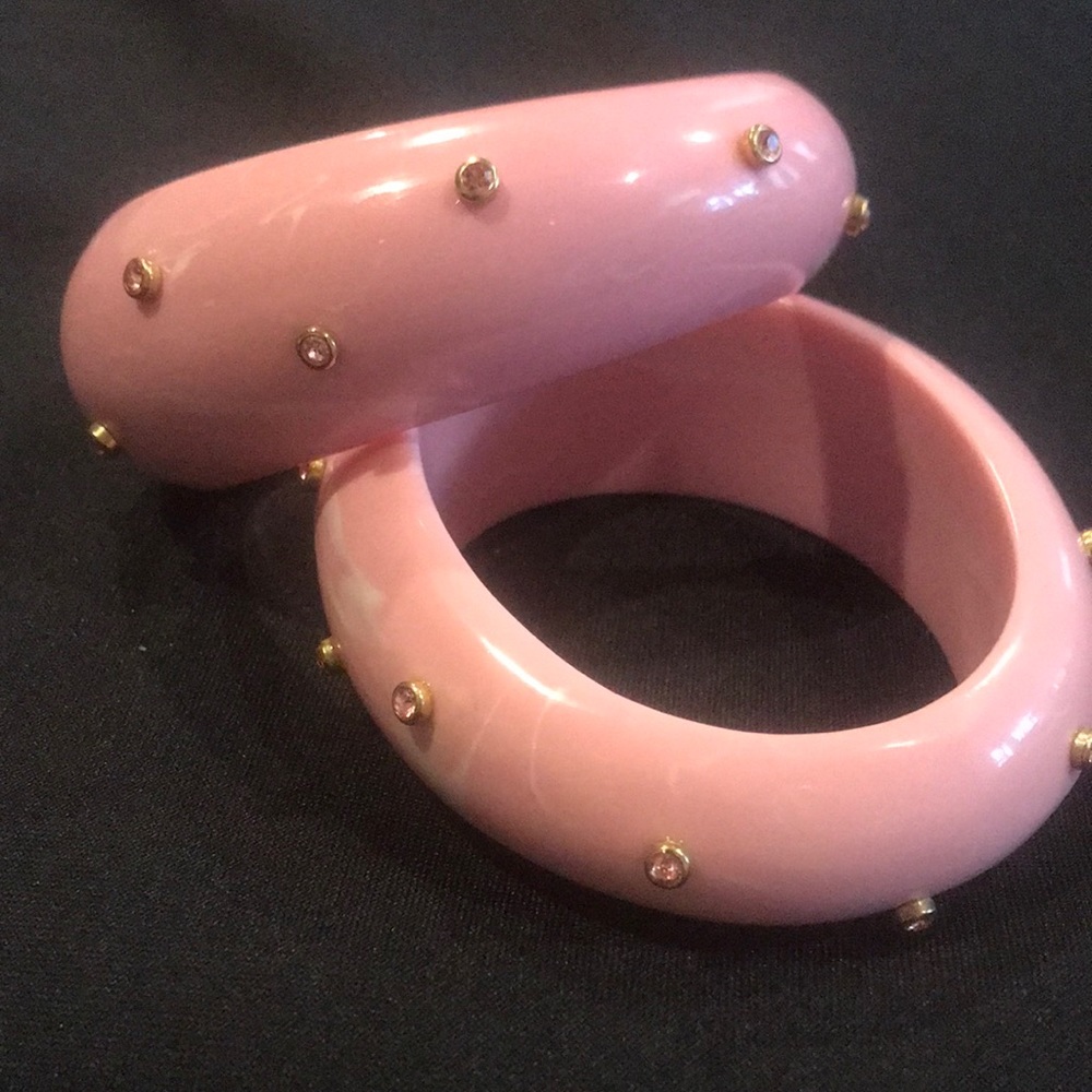 Pink Marbled Bangle Bracelets